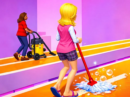 Dodge hazards in Bridge Cleaner Runner Game Bridge Cleaner Runner Game avoiding obstacles on a narrow path