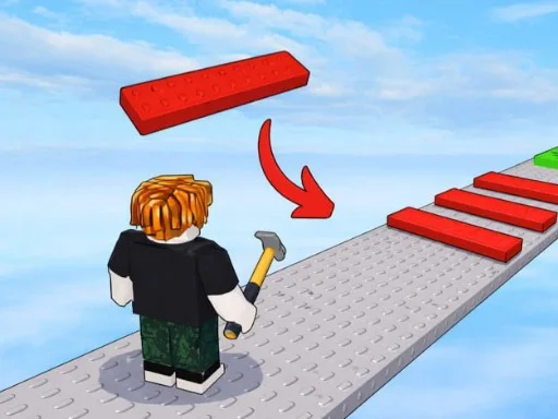 Build An Obby first-person platforming testing a custom designed course