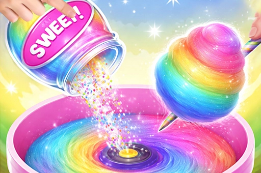Immersive sweet shop kitchen Colorful kitchen in Candy Maker Game with boiling sugar and various candy molds