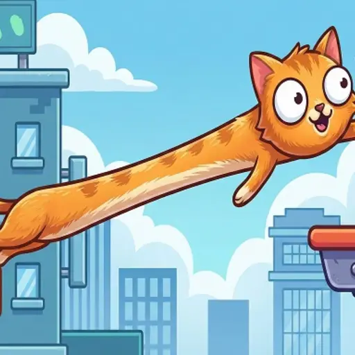 Feline protagonist squeezing through tight industrial pipes using advanced elastic mechanics