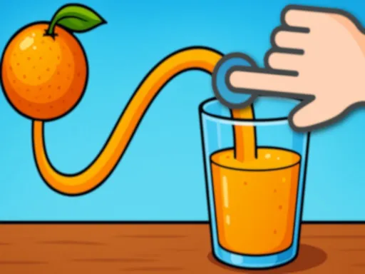 Fill The Glass With Juice initial flow showing fluid physics in action