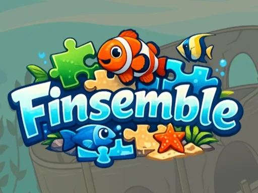 Discover marine life in Finsemble Finsemble underwater illustration with deep-sea favorites and coral backdrops