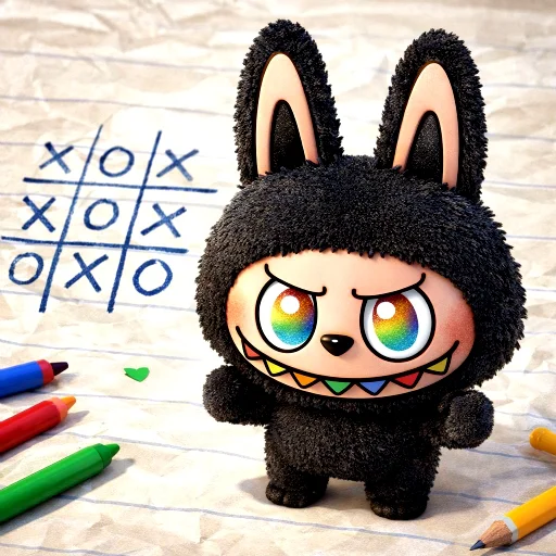 Master the board in Labubu Tic Tac Toe Labubu Tic Tac Toe high-contrast custom avatar grid with classic logic mechanics