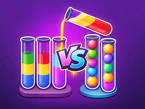 Solve puzzles in Water Ball Sorting Water Ball Sorting level with many tubes and a complex initial color distribution